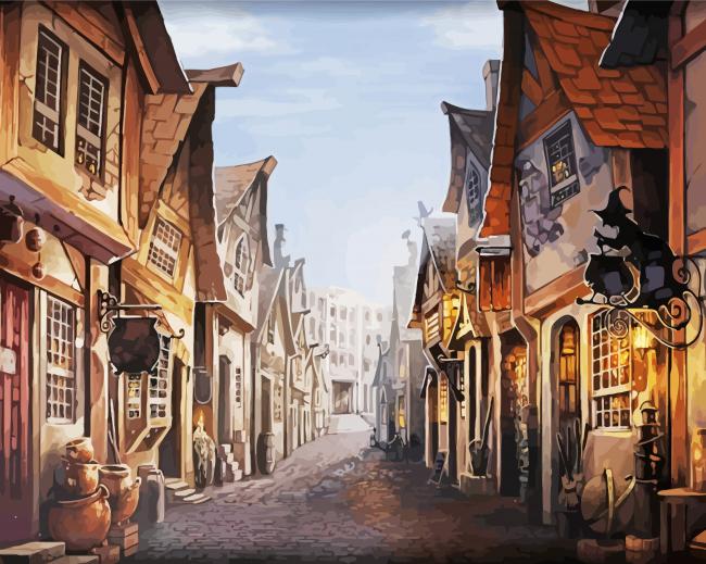 Diagon Alley Paint By Numbers - Paint By Numbers